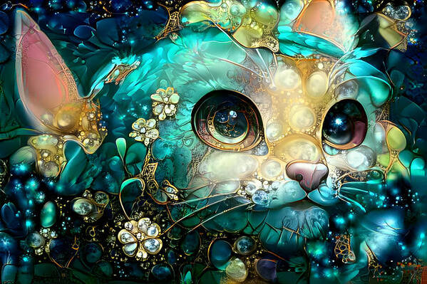 Fantasy Art Print featuring the digital art Kitty by Jim Painter