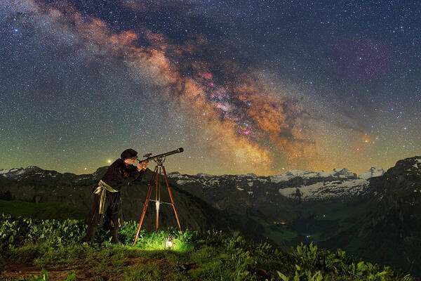 Milky Way Art Print featuring the photograph Kopernikus by Ralf Rohner