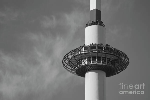 Kyoto Art Print featuring the photograph Kyoto Tower 05700 BW by Organic Synthesis