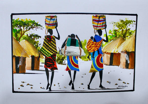  Africa Art Print featuring the painting L-312 by Albert Lizah