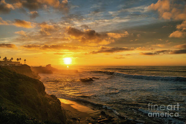 Golden Art Print featuring the photograph La Jolla Golden Hour Seascape in San Diego by Abigail Diane Photography