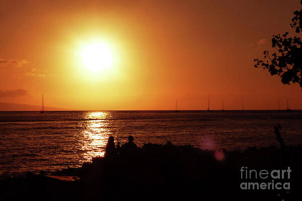 Photography Art Print featuring the photograph Lahaina Sunset 001 by Stephanie Gambini