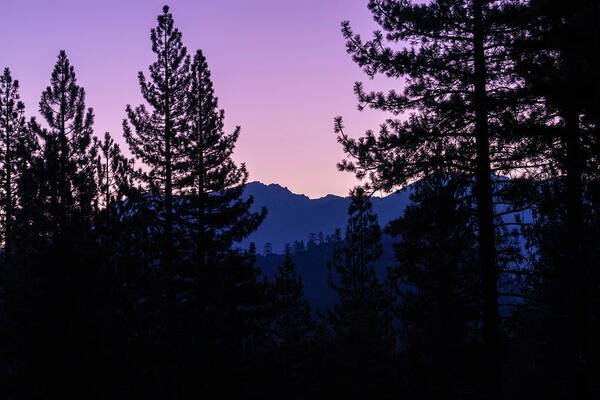 Lake Tahoe Art Print featuring the photograph Lake Tahoe Mountain Twilight by Christopher Johnson
