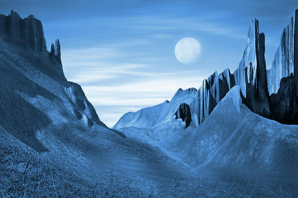 Desert Scene Art Print featuring the photograph Landscape in Blue 3 by Mike McGlothlen