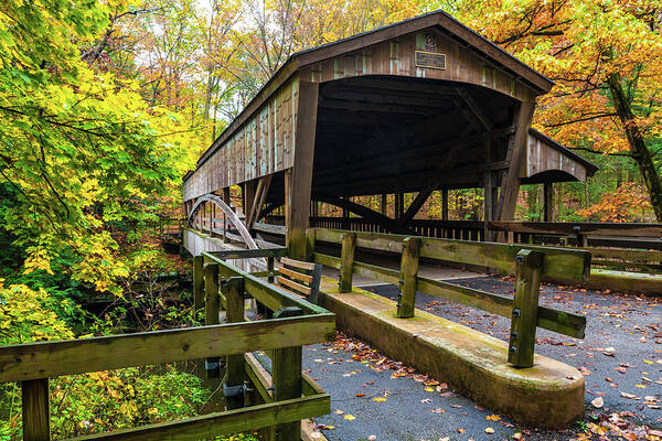 Youngstown Art Print featuring the photograph Lantermans Covered Bridge by Sebastian Musial