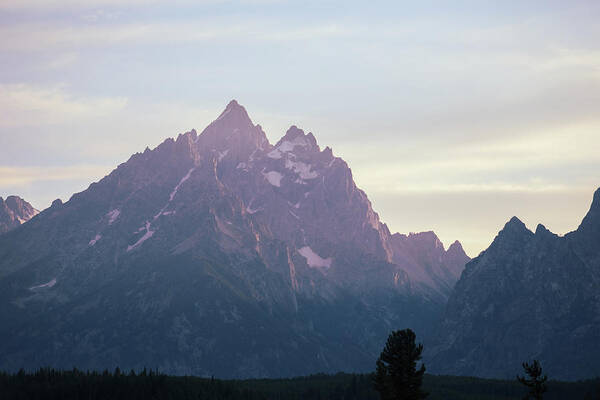 Mountain Art Print featuring the photograph Last bit of Teton light by Go and Flow Photos