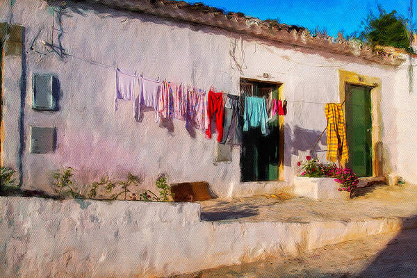 Laundry Art Print featuring the photograph Laundry in Estoi, Portugal by Tatiana Travelways