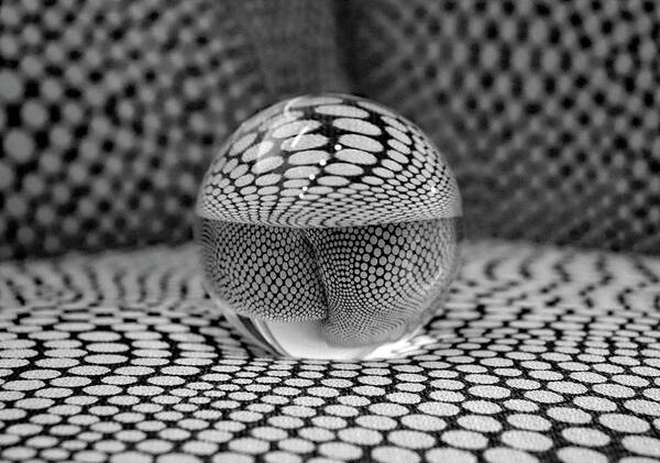 Lensball Art Print featuring the photograph Lensball Black and White Abstract by David T Wilkinson