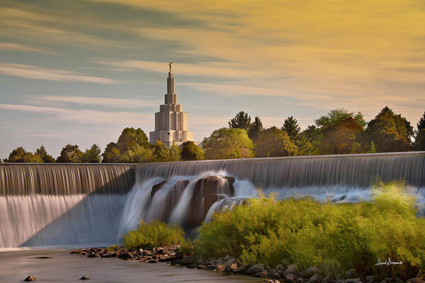 Idaho Falls Temple Art Print featuring the photograph Light of Dawn by David Simpson