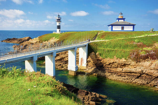 Bridge Art Print featuring the photograph Lighthouse on Pancha Island, Galicia by Jordi Carrio Jamila