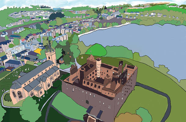Linlithgow Art Print featuring the digital art Linlithgow Palace by John Mckenzie
