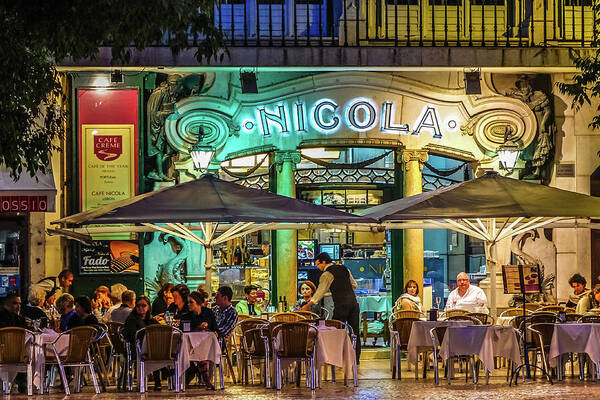 Cory Art Print featuring the photograph Lisbon Cafe by Tom and Pat Cory