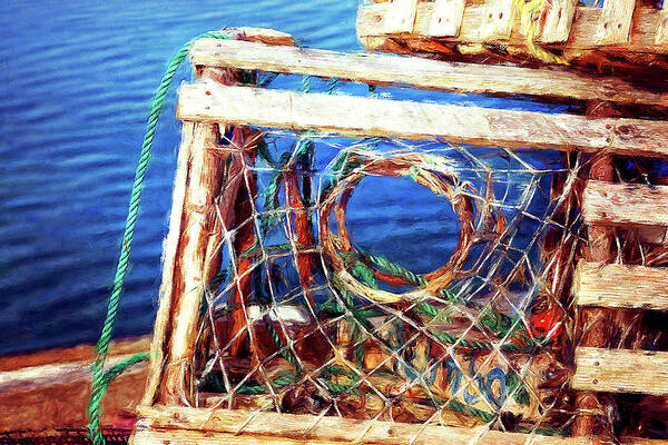 Lobster Traps Art Print featuring the photograph Lobster traps in Newfoundland by Tatiana Travelways
