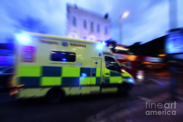 Blurred Art Print featuring the photograph London Ambulances by Doc Braham