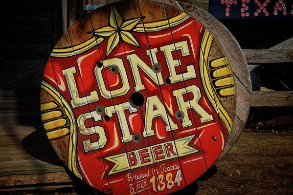 Texas Art Print featuring the photograph Lone Star Beer by Lynn Bauer