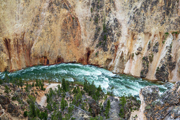 Yellowstone Art Print featuring the photograph Looking 1000' into the Grand Canyon of the Yellowstone by Rose Guinther