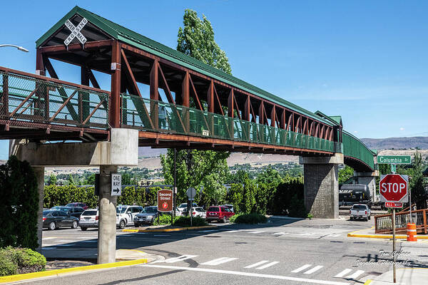 Loop Trail Bridge Over Columbia Street Art Print featuring the photograph Loop Trail Bridge over Columbia Street by Tom Cochran