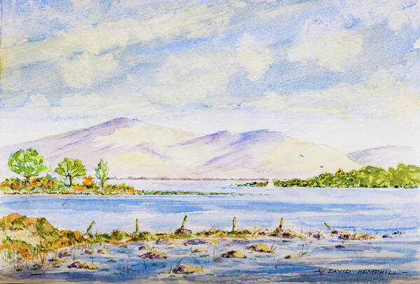 Mountains Art Print featuring the painting Lough Derg by Rob Hemphill