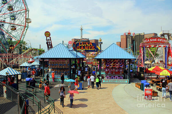 Fun Art Print featuring the photograph Luna Games of Coney Island by Doc Braham