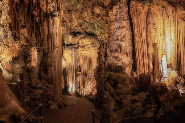 Luray Caverns Art Print featuring the photograph Luray Caverns - Approaching Saracen's Tent by Susan Rissi Tregoning