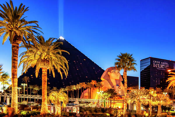 Luxor Pyramid Art Print featuring the photograph Luxor Pyramid And Sphinx Of Giza, Las Vegas by Tatiana Travelways