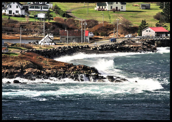 Mac S Point Tiverton Long Island Nova Scotia Canada Water Sea Ocean Blue Green Waves Tide Wind Art Print featuring the photograph Mac s Point by David Matthews