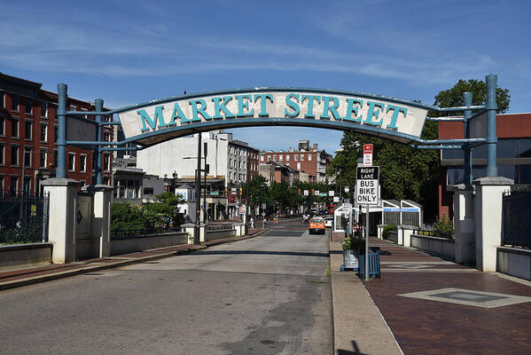 Market Street Art Print featuring the photograph Market Street in Old Town Philadelphia by Mark Stout