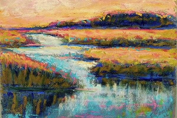  Art Print featuring the painting Marsh by Sharon Bechtold