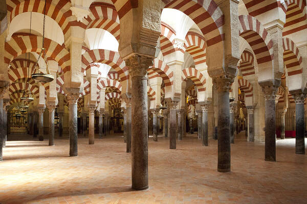 Architectural Feature Art Print featuring the photograph Mezquita Cathedral, Cordoba, Spain by Blueplace