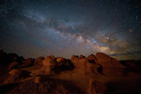 Milky Way Art Print featuring the photograph Milky Way at Goblin Valley 2 by Lindsay Thomson