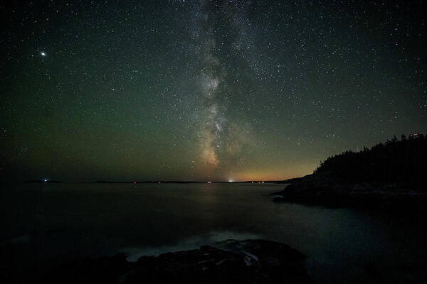 Acadia Art Print featuring the photograph Milky Way over Acadia by GeeLeesa