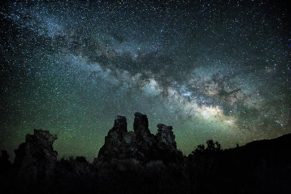 Milky Way Art Print featuring the photograph Milky Way Over the Tufas by Cheryl Strahl