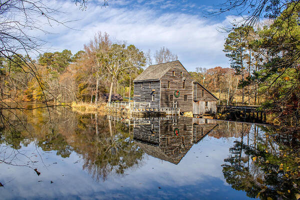 Reflection Art Print featuring the photograph Mill holiday reflection by Rick Nelson