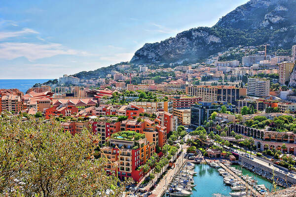 Monaco Art Print featuring the photograph Monaco, Monte Carlo residential area by Tatiana Travelways