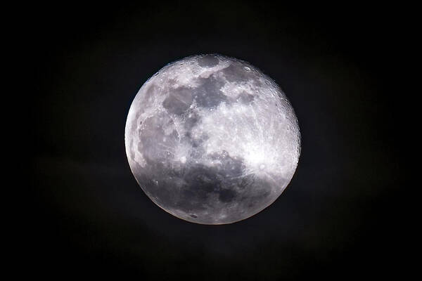  Art Print featuring the photograph Moon thru Clouds by Al Judge