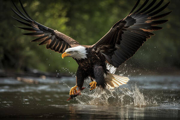 Eagle Art Print featuring the photograph Morning Catch by Bill Posner