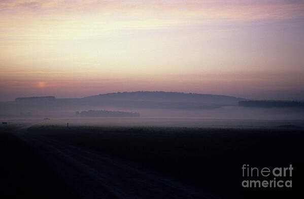 80025126 Art Print featuring the photograph Morning Mist on Salisbury Plain by Patrick G Haynes