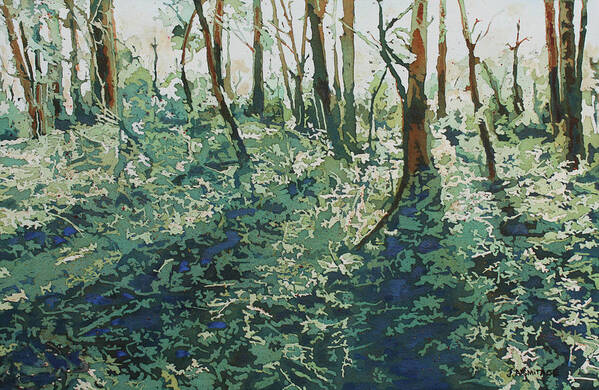 Forest Art Print featuring the painting Morning Shadows by Jenny Armitage