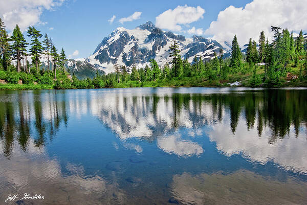 Beauty In Nature Art Print featuring the photograph Mount Shuksan Reflected in Picture Lake by Jeff Goulden