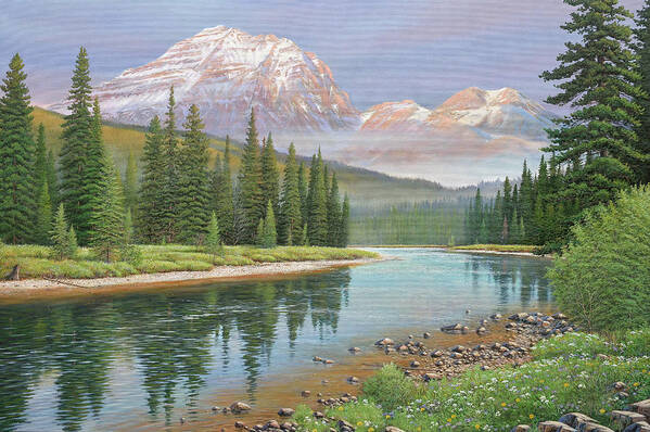 Canadian Art Print featuring the painting Mountain Memories by Jake Vandenbrink