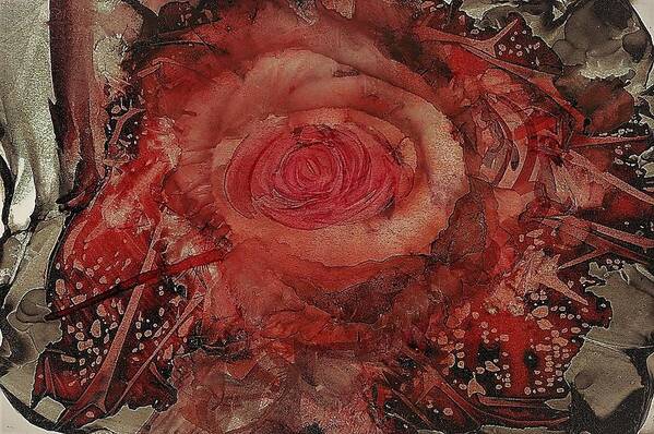 Rose Art Print featuring the painting Mountain Rose by Angela Marinari