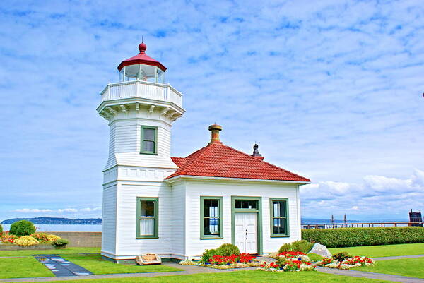 Landscape Art Print featuring the photograph Mukleto Light Station by Bill TALICH