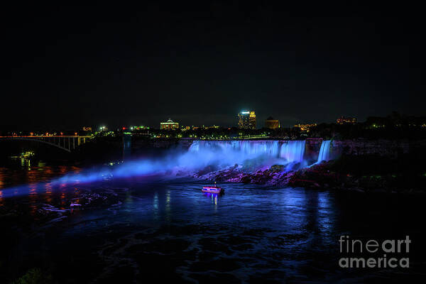 2022 Art Print featuring the photograph Niagara Falls at Night by Stef Ko