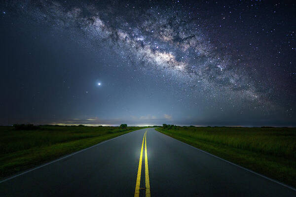 Milky Way Art Print featuring the photograph Night Ride by Mark Andrew Thomas