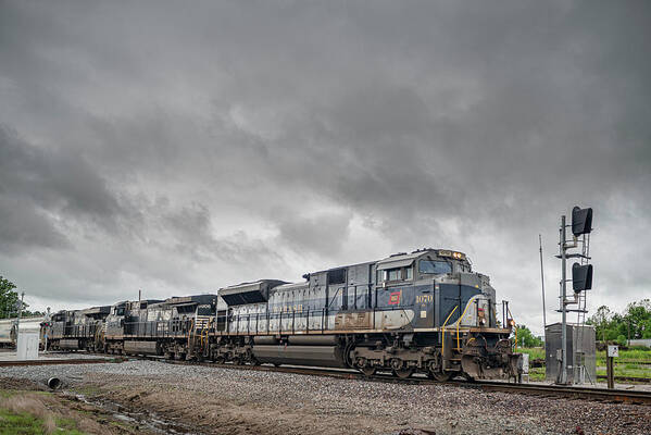 Railroad Art Print featuring the photograph Norfolk Southern Railway Wabash heritage unit at Mt. Vernon IL by Jim Pearson