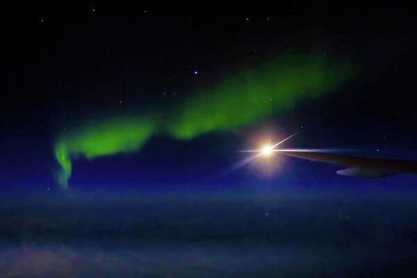 Northern Lights Art Print featuring the photograph Northern Lights over the Bering Strait by Shixing Wen