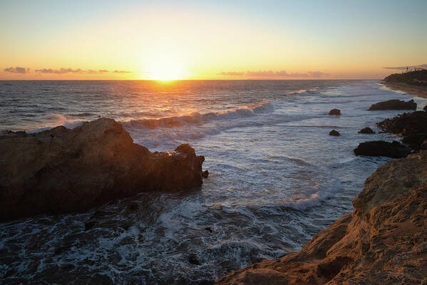 Beach Art Print featuring the photograph November Sunset over the Pacific Ocean by Matthew DeGrushe