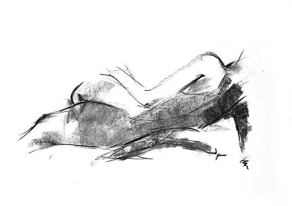 Nude Art Print featuring the drawing Nude 019 by Ani Gallery