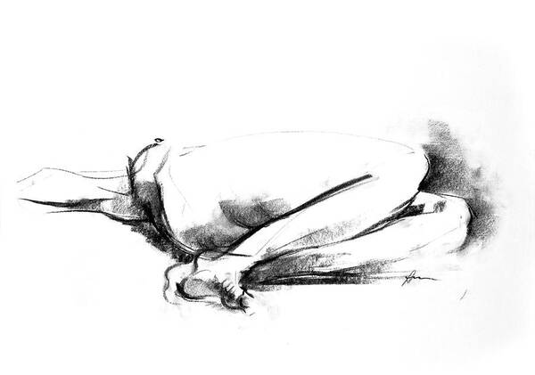 Nude Art Print featuring the drawing Nude 020 by Ani Gallery