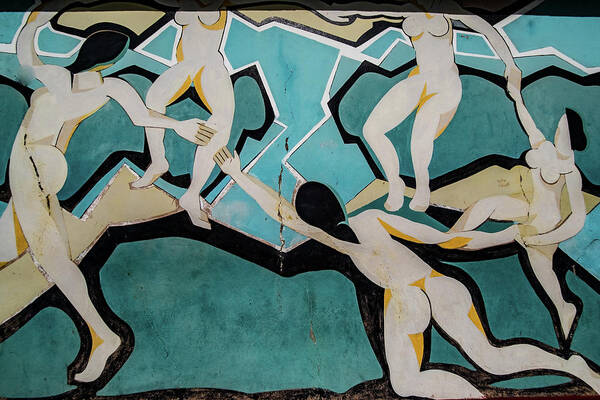 Cuba Art Print featuring the photograph Nude Dancers, Street art, Cienfuegos, Cuba by Lie Yim